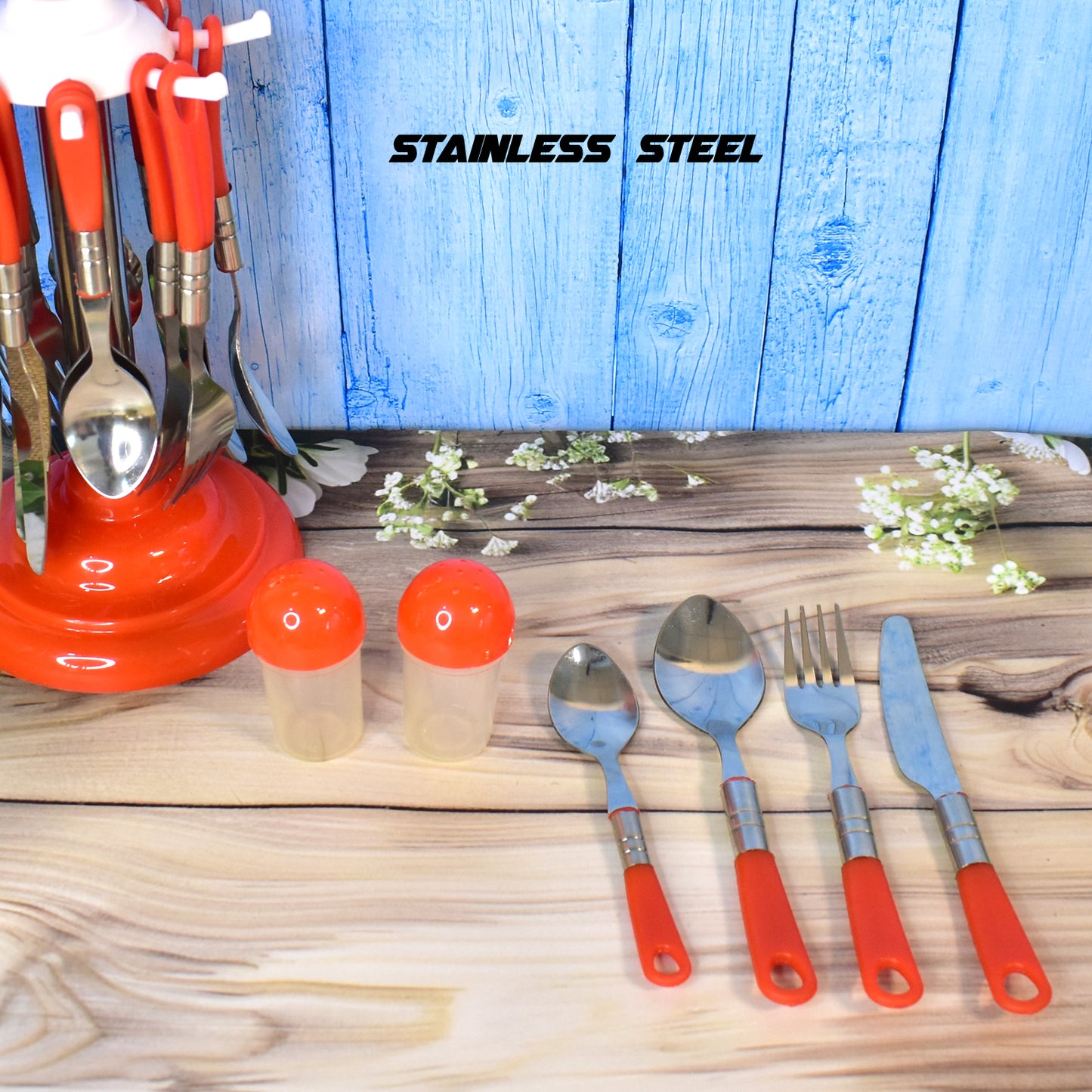 Luxury Cutlery Set For Dining Table Stainless Steel 26-piece Set With Stand (1 Set - Happy Price - Image 7