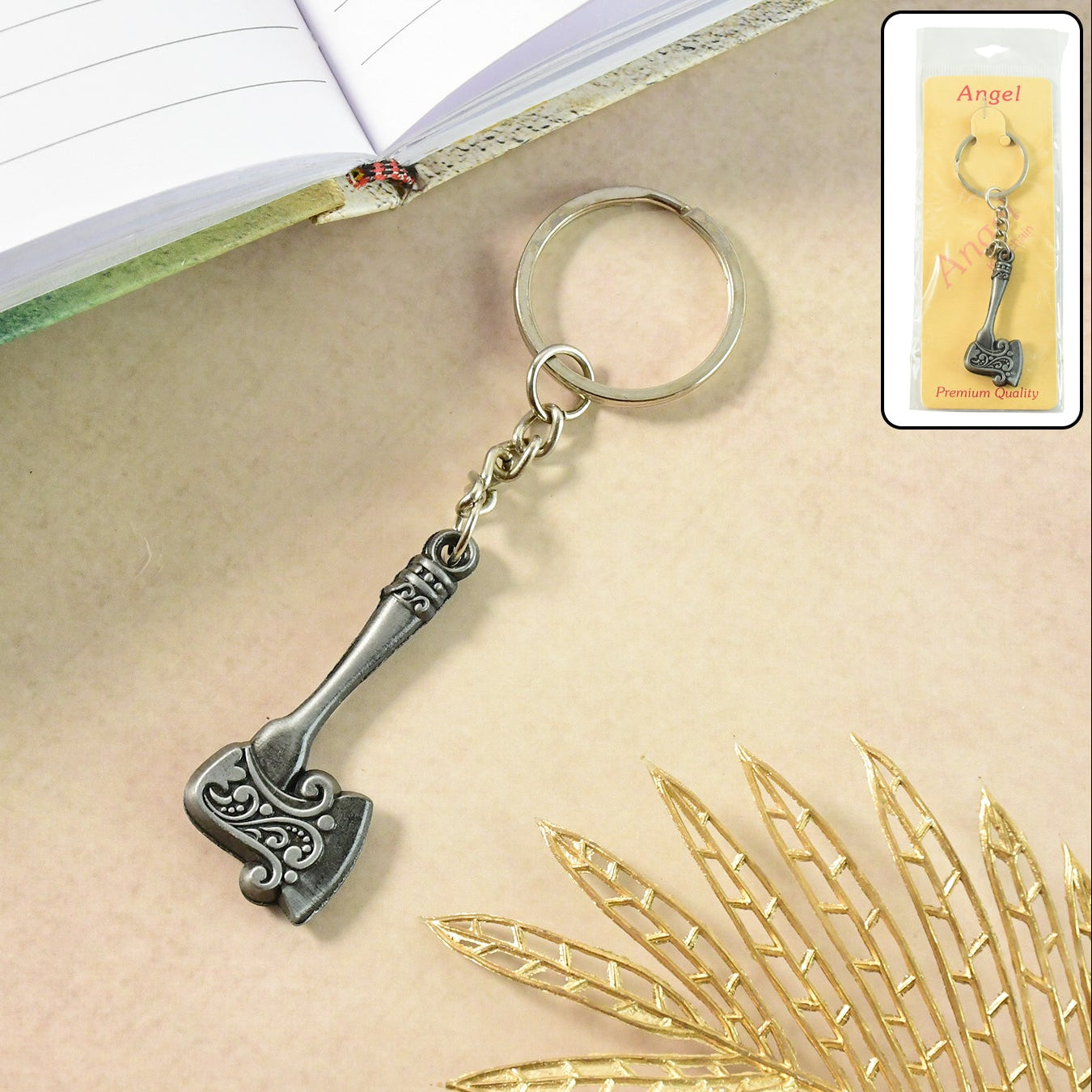 Metal Axe Shape Keychain - Unique Tool Design Key Holder (1 Pc) - Happy Price - Image 1
