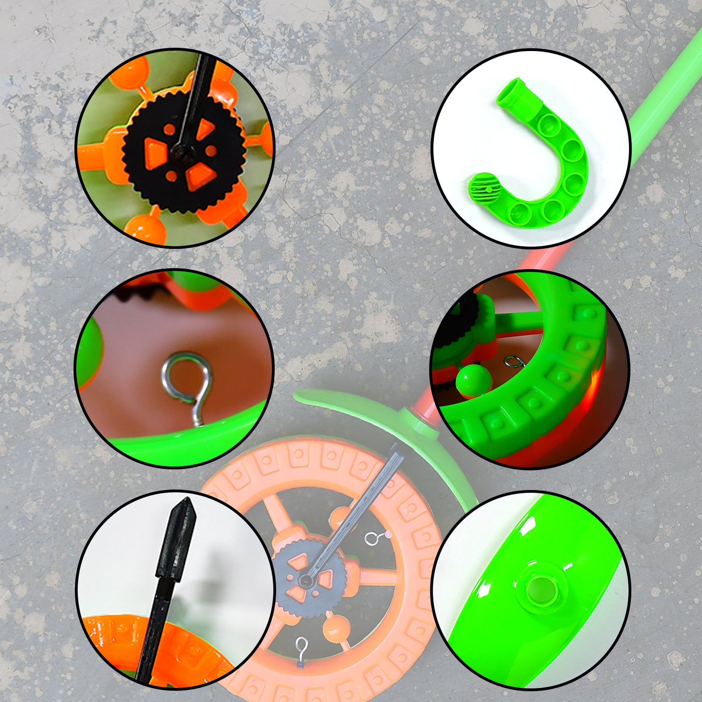 Plastic Single Wheel Push Run Toy With Handle And Two Lights On Wheel. Push Toy For Kids. - Happy Price - Image 6