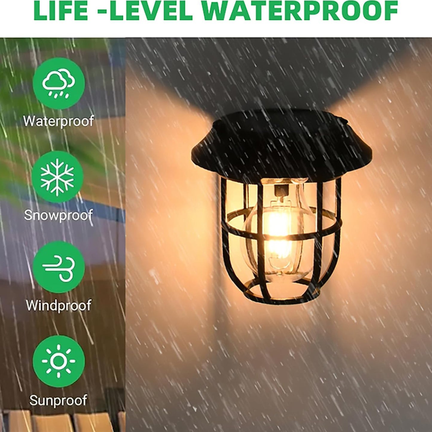 Solar Lantern Wall Lights Fixtures With Motion Sensor (1 Pc) - Happy Price - Image 2