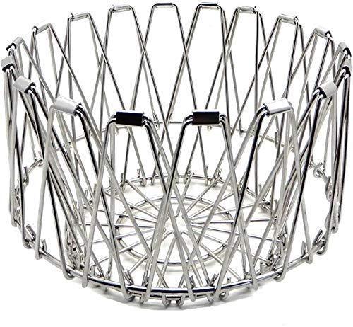Multipurpose Fruit Basket Stainless Steel Wire Bowl Foldable Basket For Vegetable  Fruits  Dining - Happy Price - Image 2