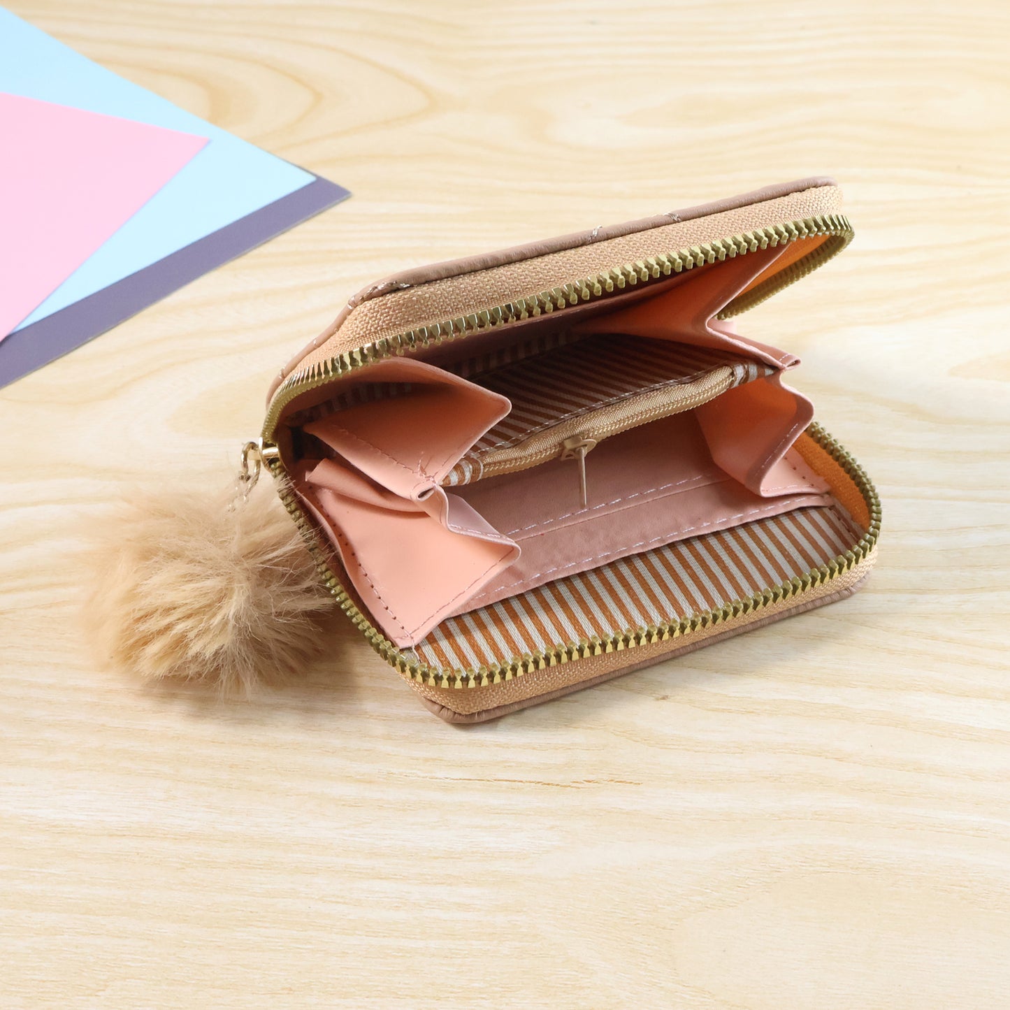 Cute Furry Zip Kids Wallet - 1 Pc - Happy Price - Image 3