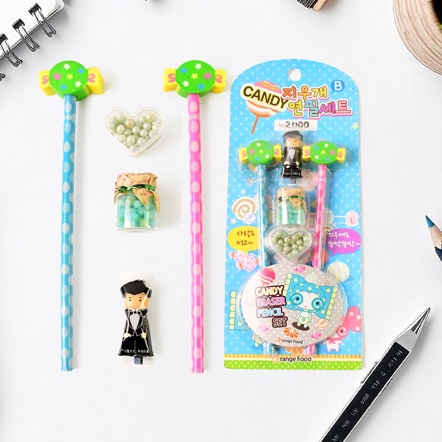 Fun Candy Design Pencil Set With Accessories Set (1 Set ) - Happy Price - Image 2
