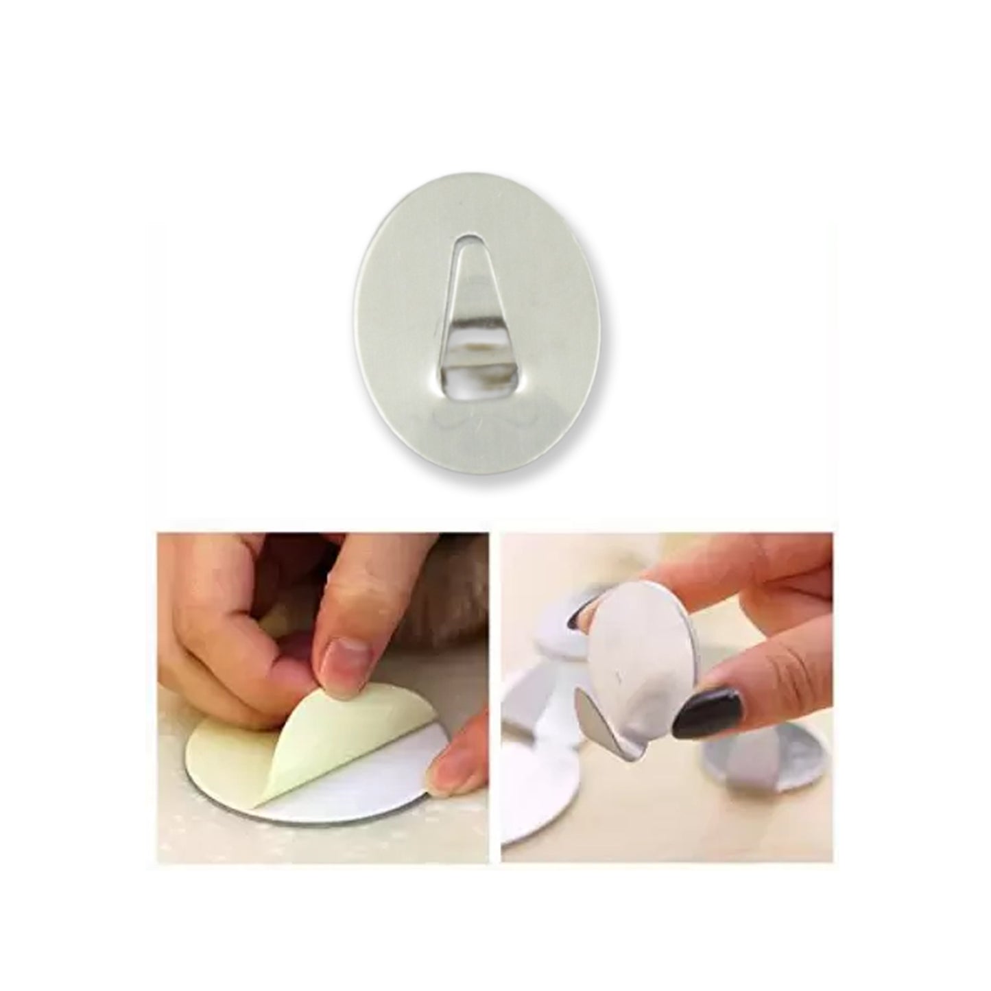 9417 Multipurpose Small Stainless Steel Wall Hanging Hook 36 Pc Self Adhesive Stainless Steel Heavy Duty Wall Hooks For Hanging Clothes Calender Bathroom Tiles Kitchen Key Hange (36 Pc Set) - Happy Price - Image 5