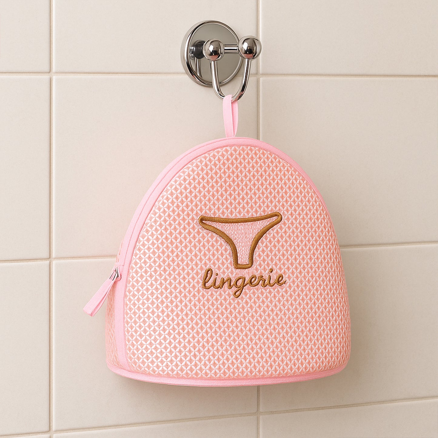 Dome Shape Lingerie Wash Bag with Zip Closure - 1 Pc - Happy Price - Image 5