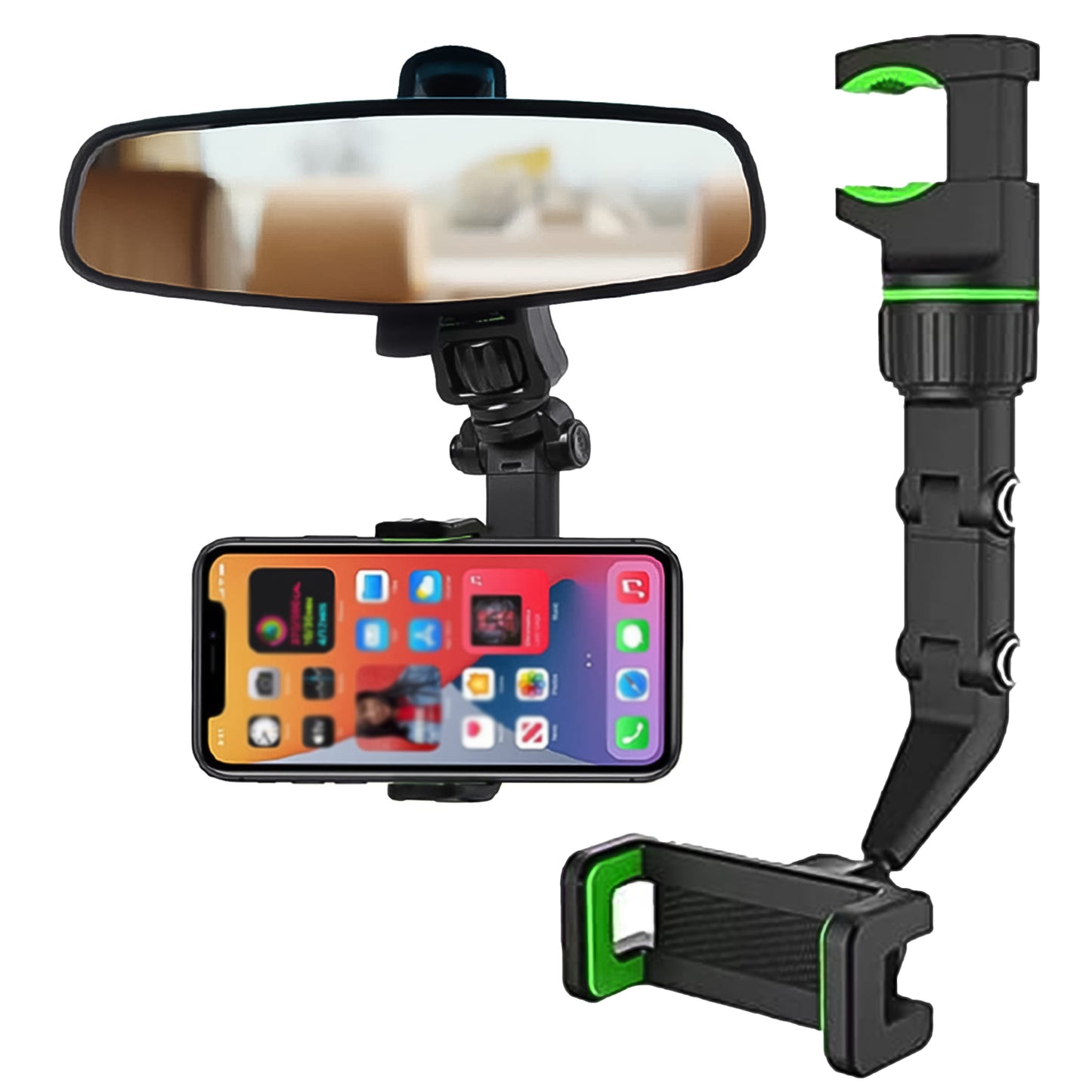 360° Rotating Car Phone Mount for Rearview Mirror - Universal Fit - Happy Price - Image 4