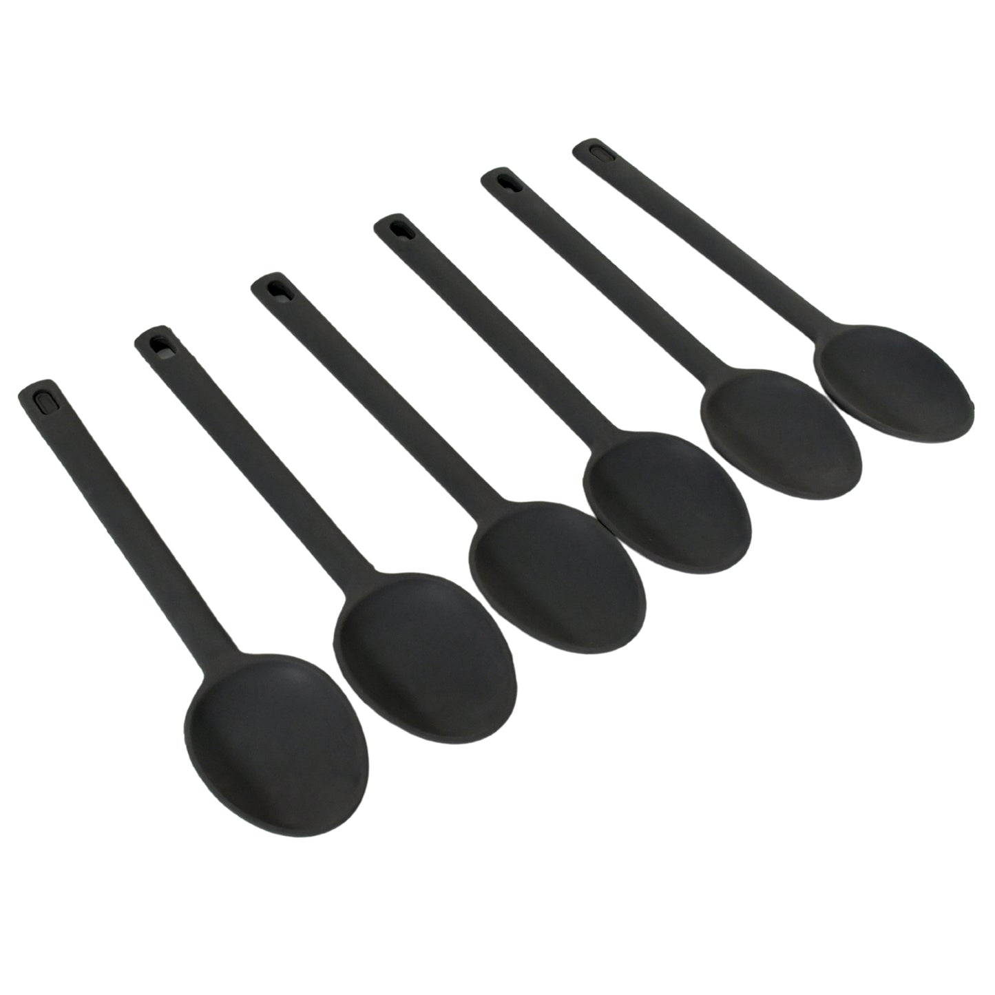 Multipurpose Silicone Spoon Silicone Basting Spoon Non-stick Kitchen Utensils Household Gadgets Heat-resistant Non Stick Spoons Kitchen Cookware Items For Cooking And Baking (6 Pcs Set) - Happy Price - Image 3