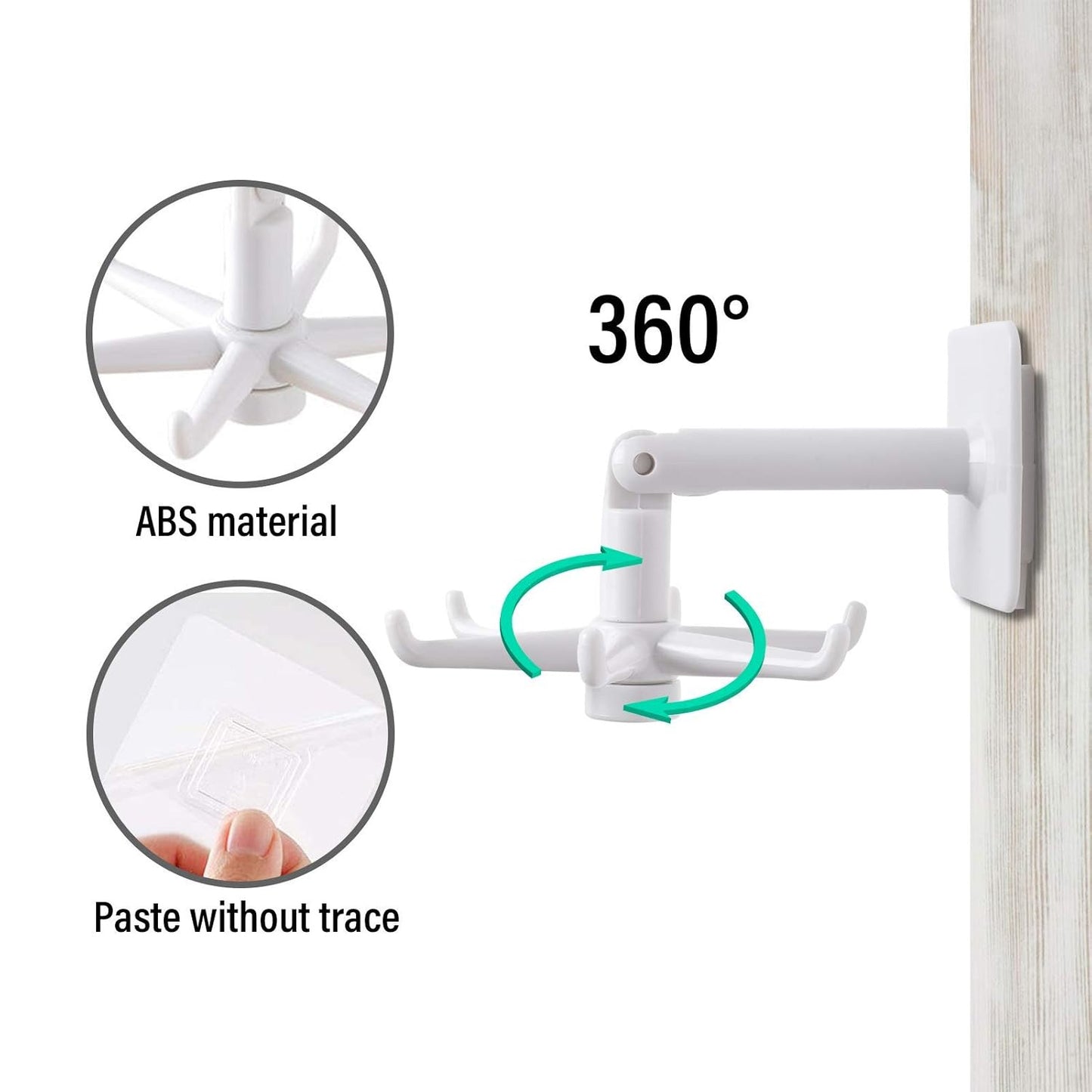360° Rotating & Folding Wall Hook - Self-Adhesive & Waterproof - Happy Price - Image 7