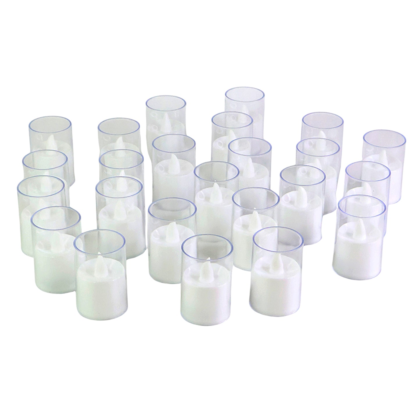 24 Pc Flameless LED Tealight Candles with Glass Holders - Smokeless & Safe Decorative Lights - Happy Price - Image 2