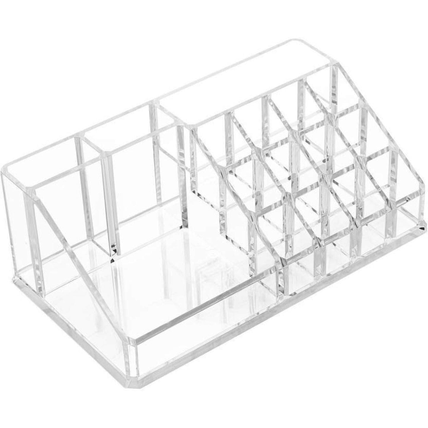 16 Compartment Cosmetic Makeup Jewellery Lipstick Storage Organiser Box Cosmetic Storage Box Make-up Lipstick Organizer  Lipstick Holder Case  Transparent - Happy Price - Image 5