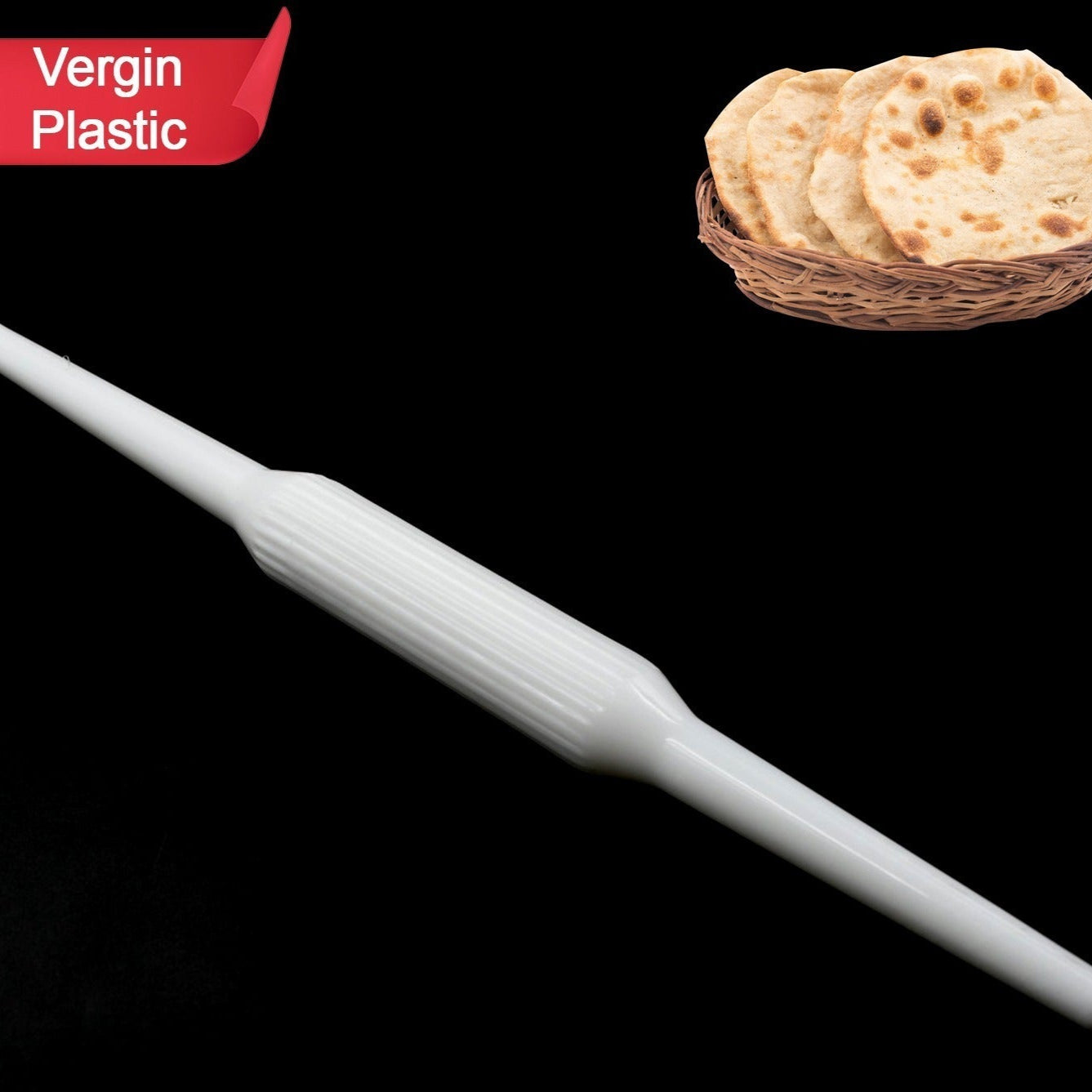 HappyPrice Virgin Plastic Roti Rolling Pin (Belan) - 1 Pc - Happy Price - Image 1