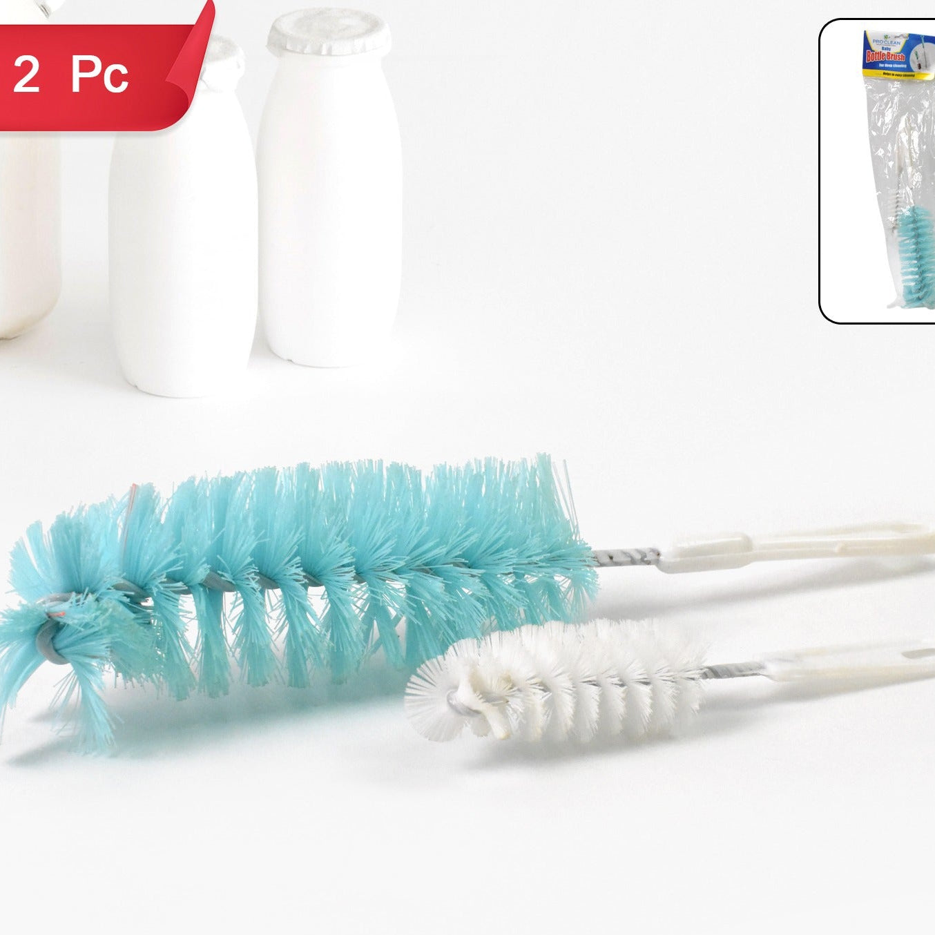 Long Handle Multi-Purpose Bottle Cleaning Brush for Jars, Containers & Sinks - Happy Price - Image 1
