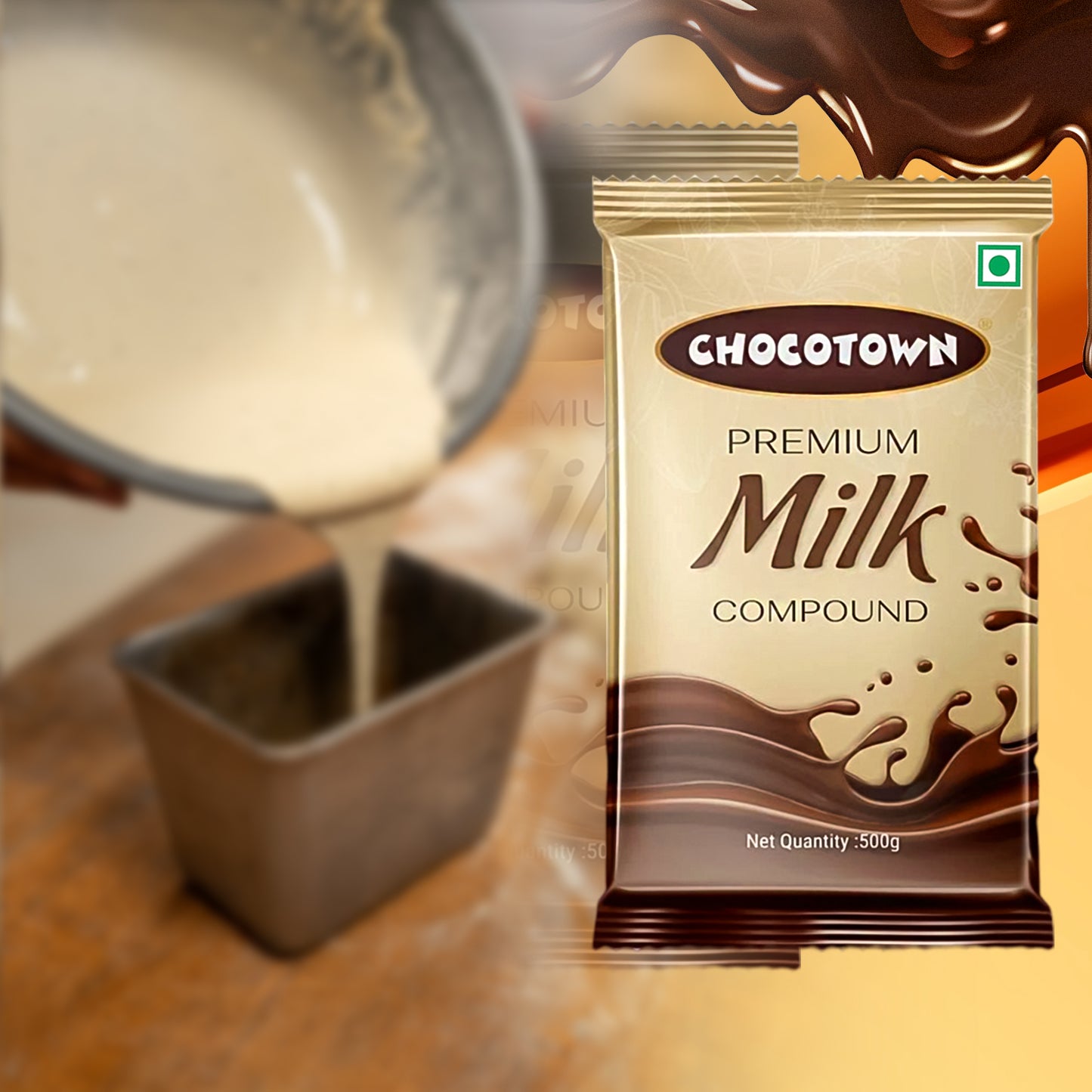 Chocotown Premium Milk Compound Slab (500 Gm) - Happy Price - Image 6