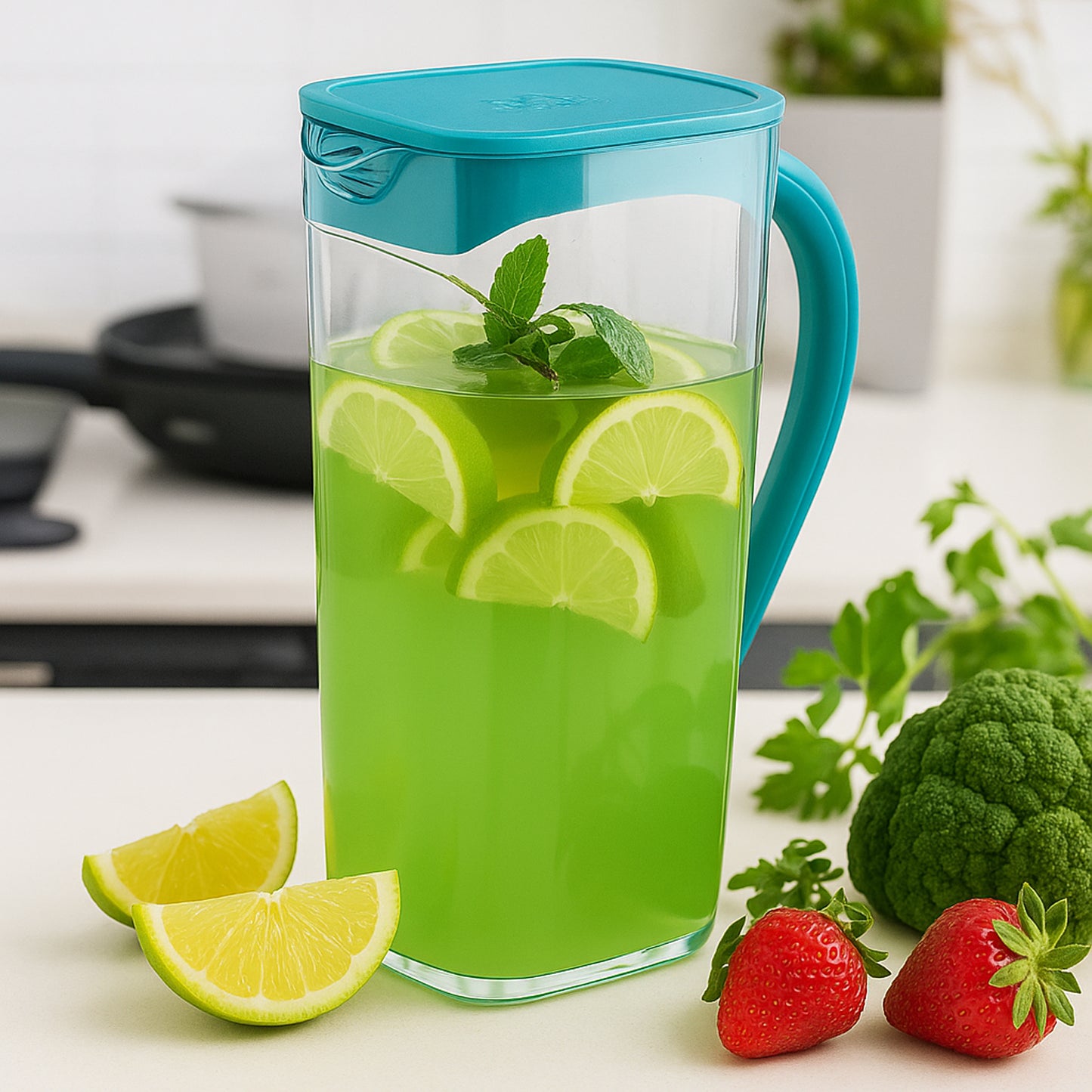 1500ml Plastic Juice and Water Jug with Secure Lid and Easy Grip Handle - Happy Price - Image 4
