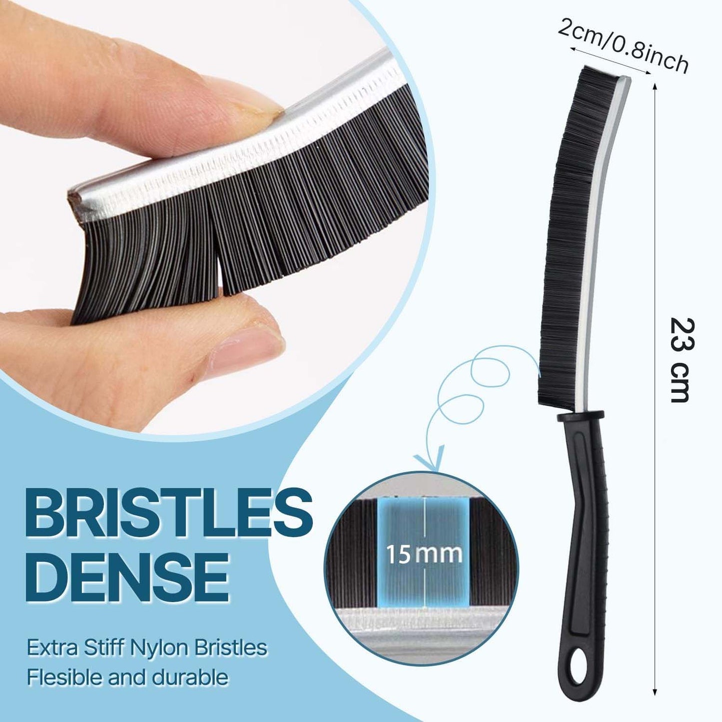 2 Pc Long Handle Corner Cleaning Brush Set for Grout & Edges - Happy Price - Image 3