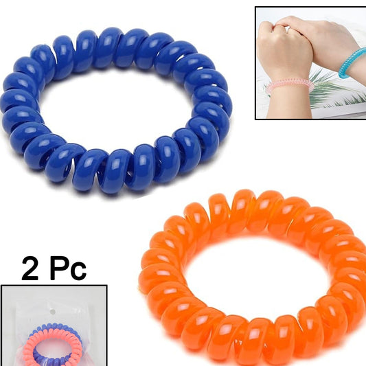 Telephone Wire Hair Bands Pack Of 2 Pc  Multicolour) - Happy Price - Image 1
