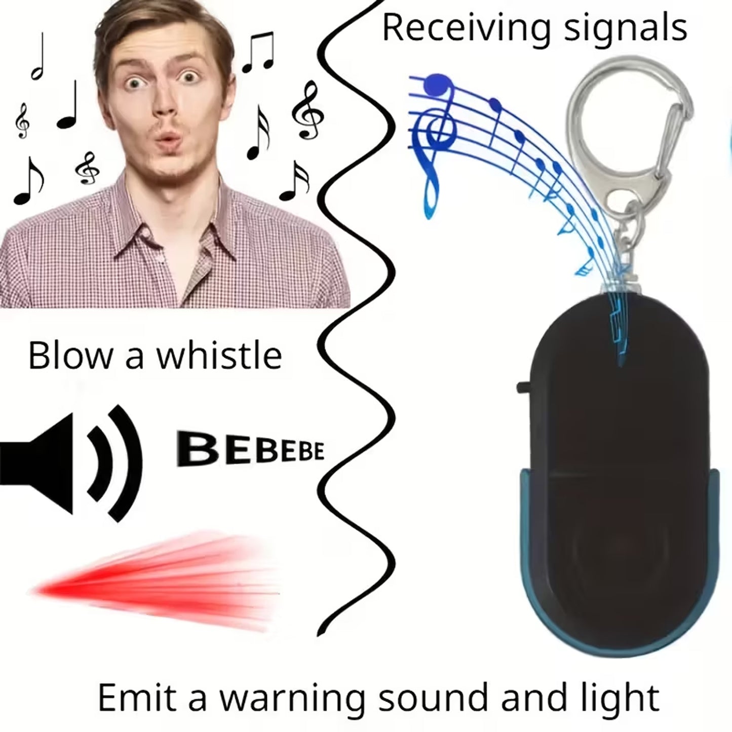 Loud Personal Safety Alarm Keychain with LED Light - 1 Pc - Happy Price - Image 3