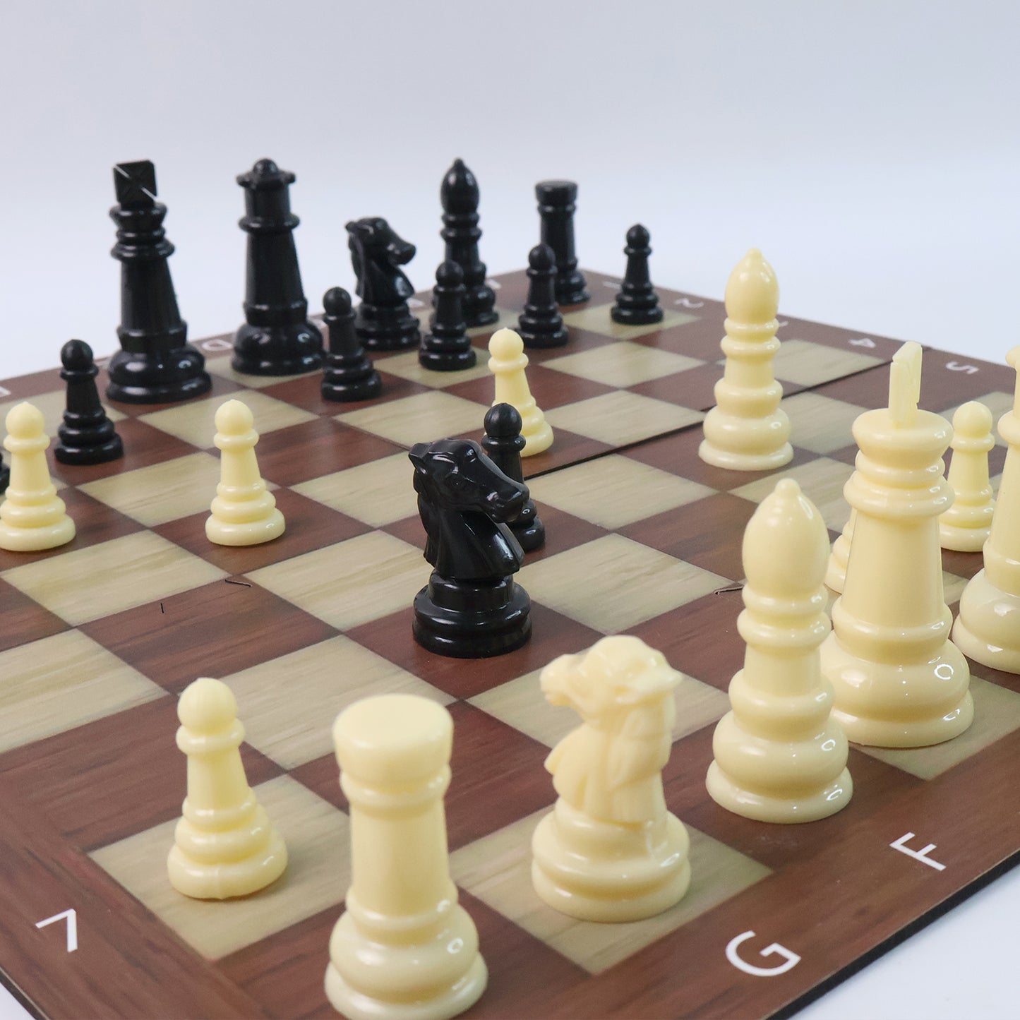 2-in-1 Chess and Checkers Travel Game Set - Foldable Board with Pieces (1 Set) - Happy Price - Image 5