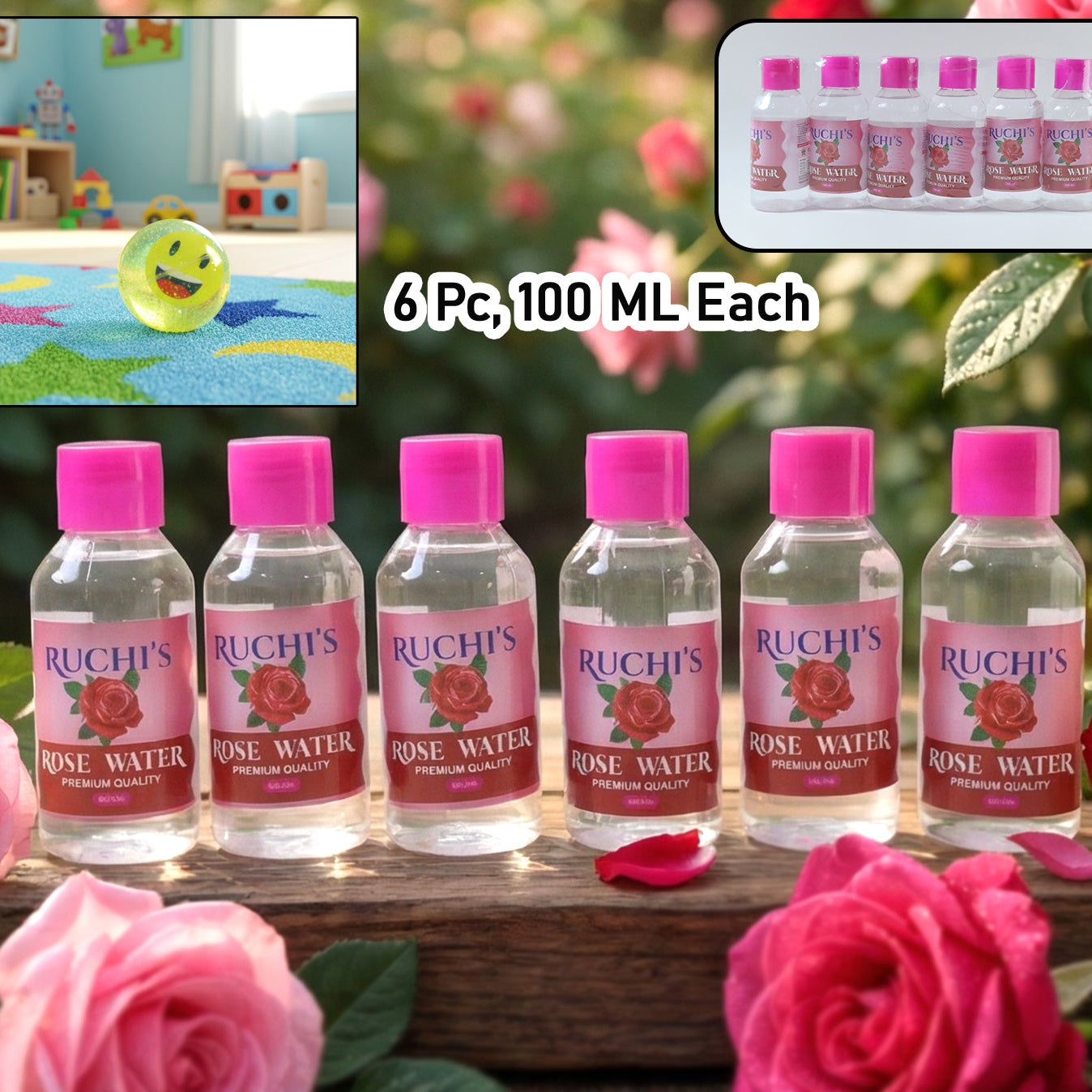 Premium Rose Water Face Cleanser (6 Pc 100 Ml Each)