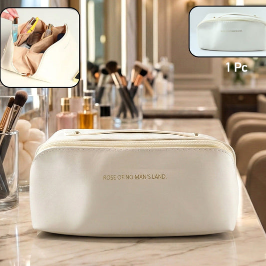 Premium Travel Toiletry Organizer Pouch - Waterproof Cosmetic Bag with Zipper & Handle (1 Pc) - Happy Price - Image 1