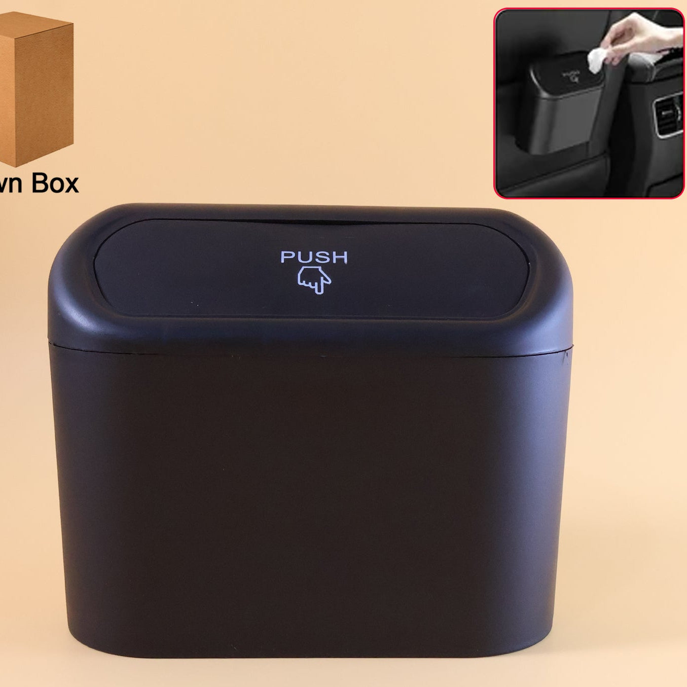 Compact Car Dustbin with Lid - Waterproof & Leak-Proof Vehicle Organizer (1 Pc) - Happy Price - Image 1