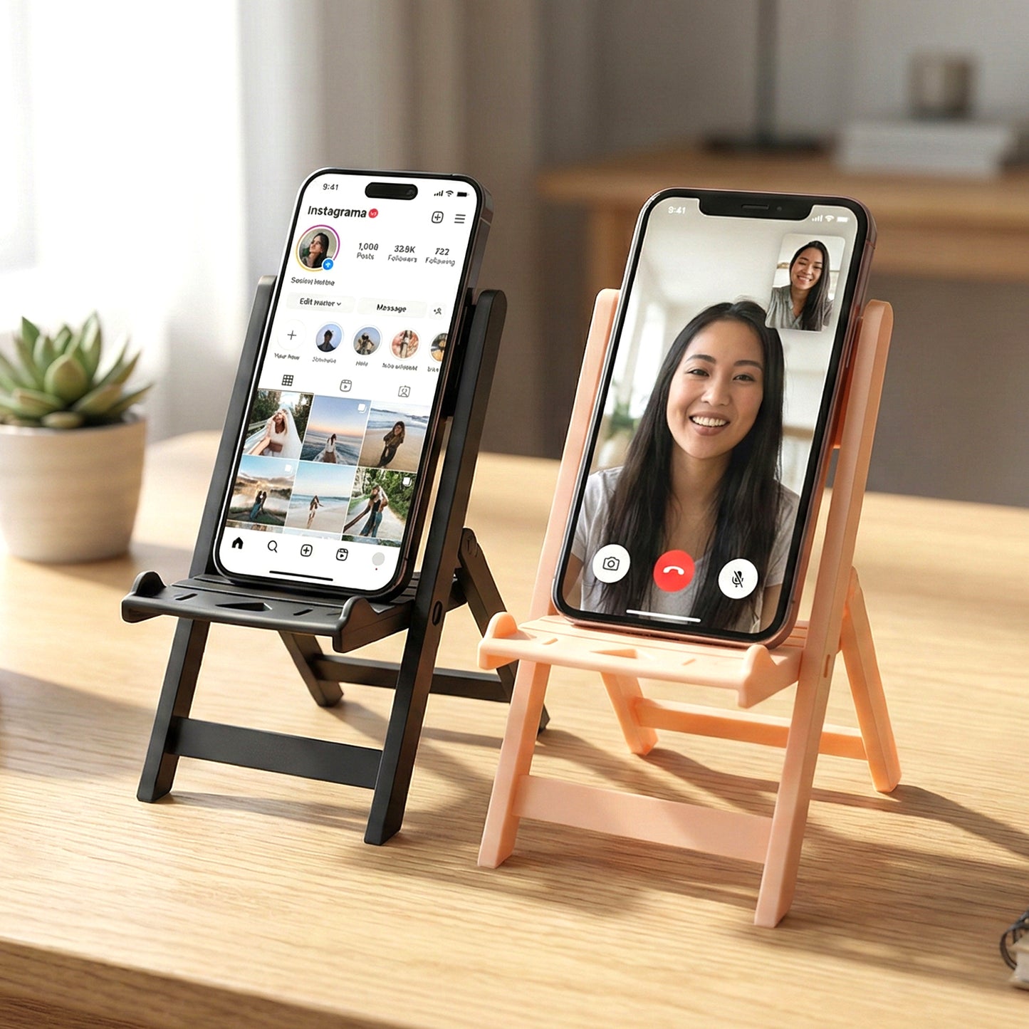 Mini Chair Mobile Stand Holder (1 Pc) - Foldable & Portable Phone Mount - Happy Price - Image 3