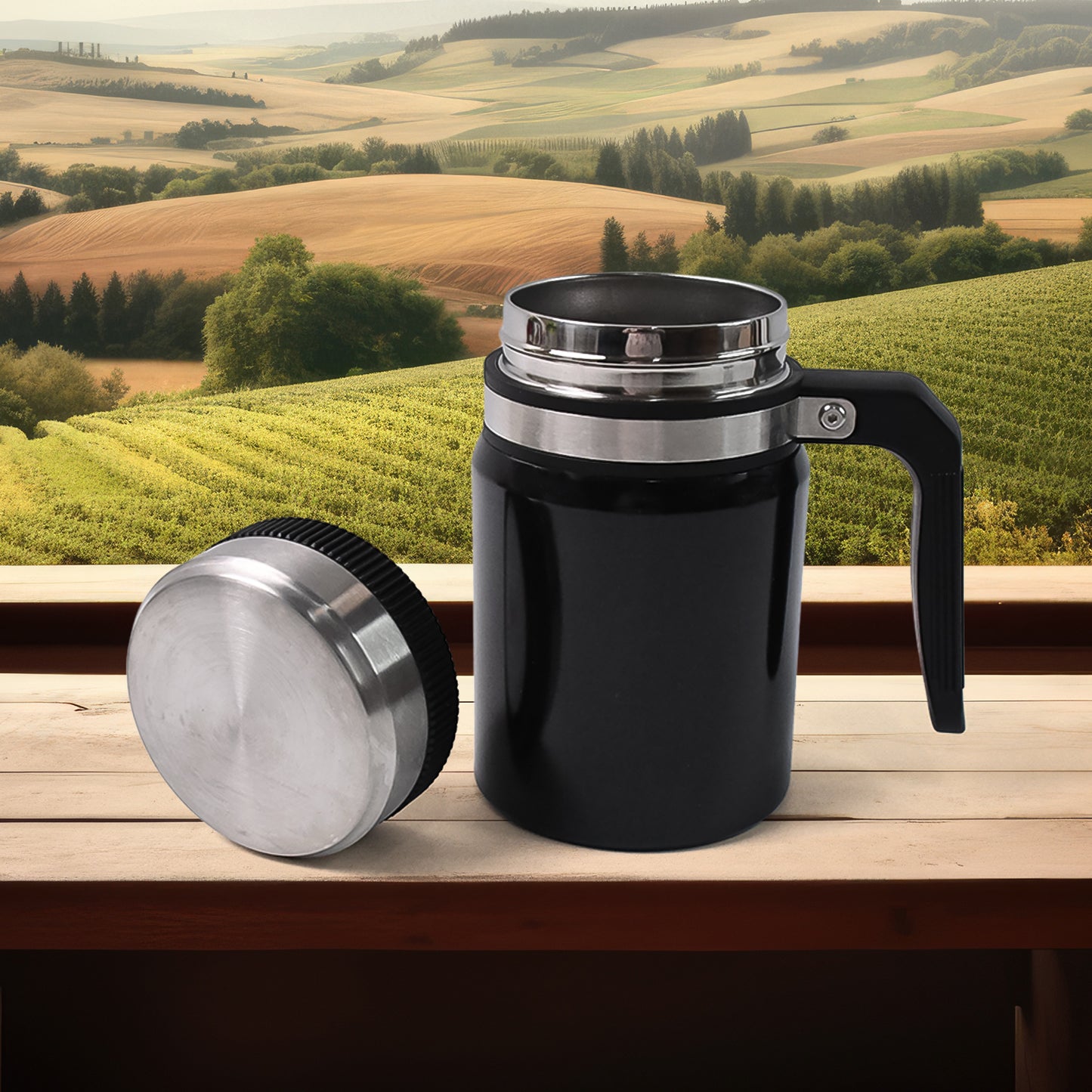 Stainless Steel Vacuum Cofee Cup With Non Slip Scalding (600ml Approx) - Happy Price - Image 4