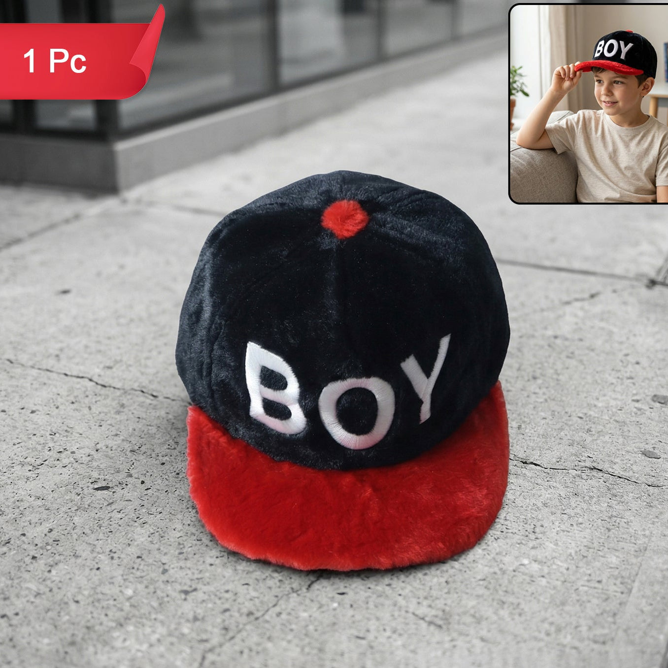 Boys Printed Fashion Cap (1 Pc) - Casual Letter Design Headwear - Great Price - Image 1
