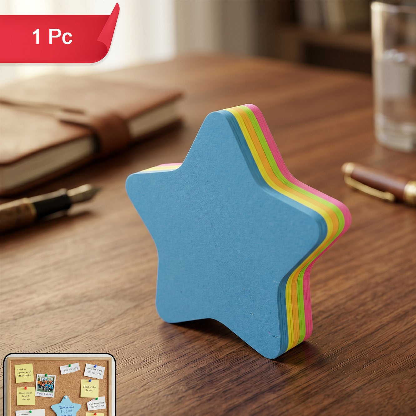 Oddy Fun Star Restick Sticky Notes  1 Pc Colorful Star-shaped Sticky Notes