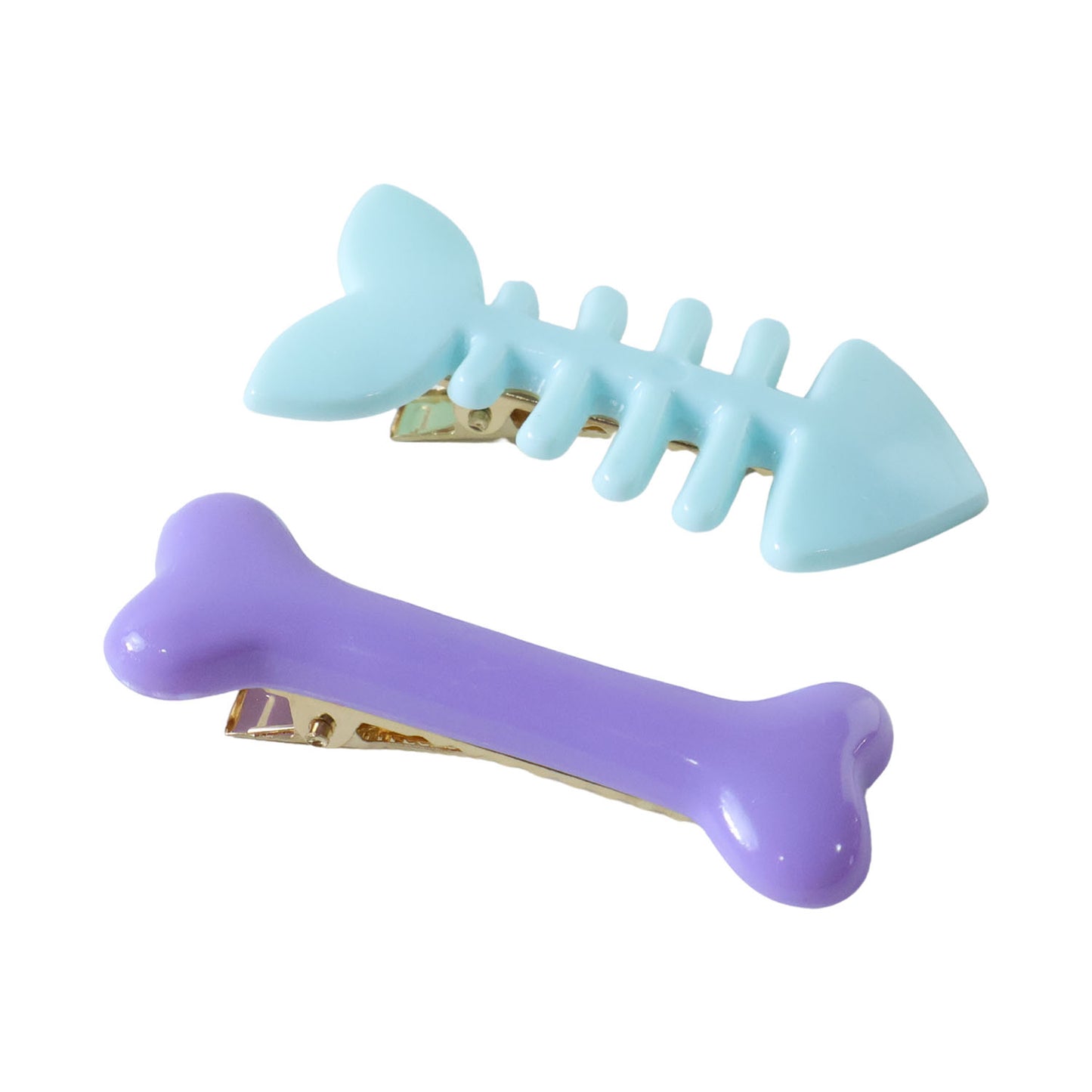 Cute Fishbone & Bone Shape Hair Clip Set (4 Pc) - Happy Price - Image 4