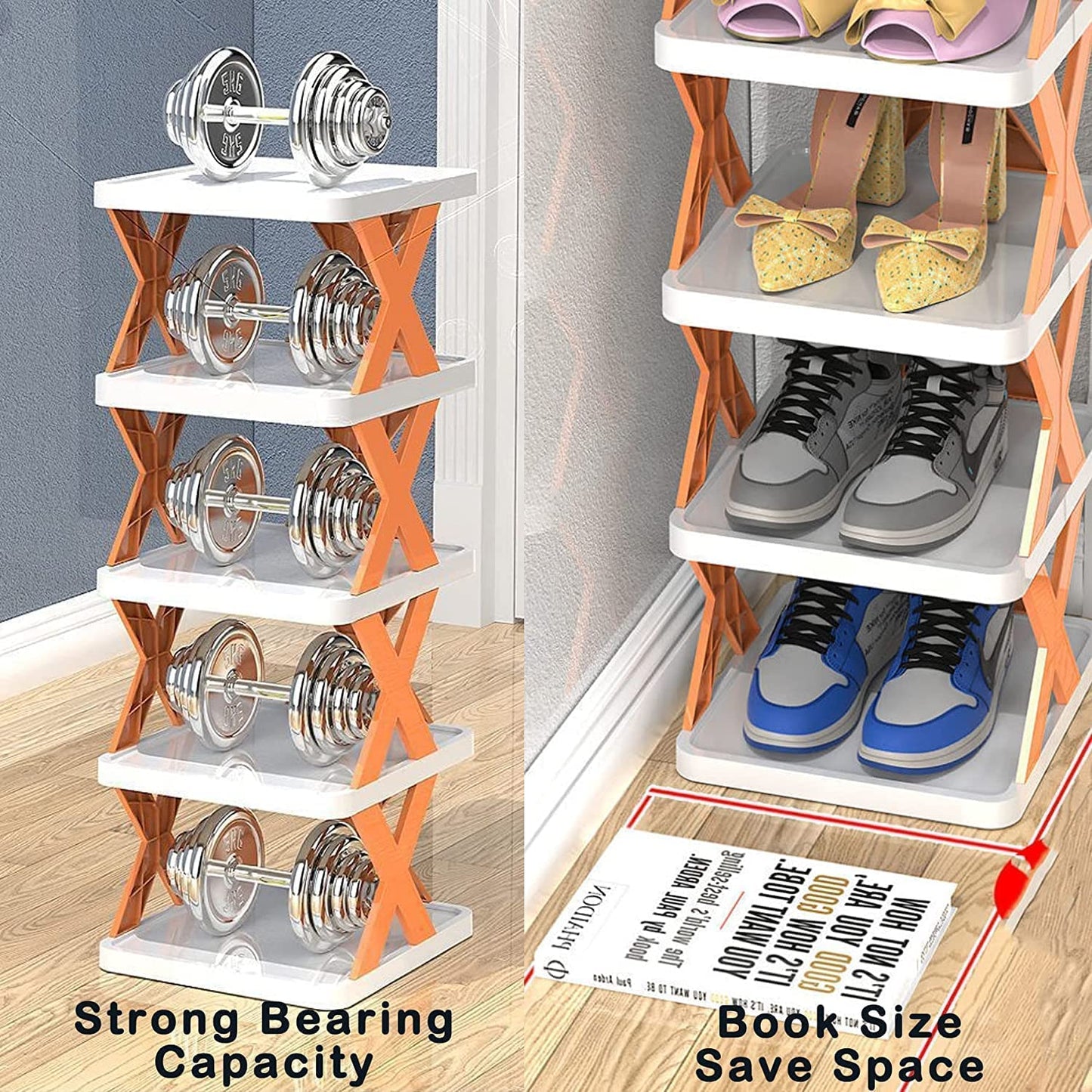 Smart Shoe Rack With 6 Layer Shoes Stand Multifunctional Entryway Foldable  Collapsible Door Shoe Rack Free Standing Heavy Duty Plastic Shoe Shelf Storage Organizer Narrow Footwear Home - Happy Price - Image 6