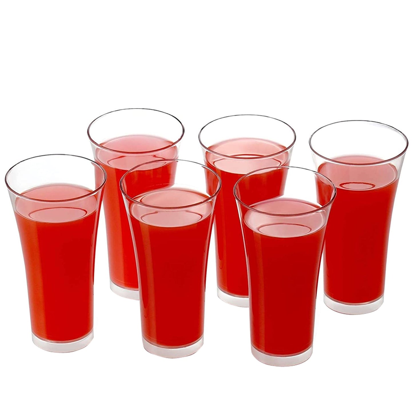 Stylish Look Plastic Juicy Glass Transparent Glasses Set 300ml (6pcs) - Happy Price - Image 6