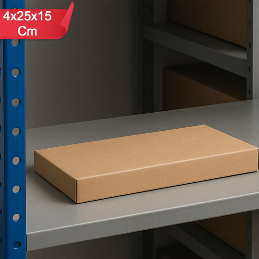 Durable Brown Corrugated Box for Packaging - 25x15x4 cm, 1 Piece - Happy Price - Image 1