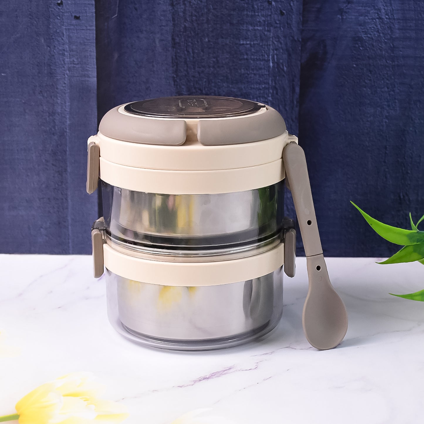 Ganesh Steko-2 Double Layer Stainless Steel Insulated Lunch Box Set - Happy Price - Image 7