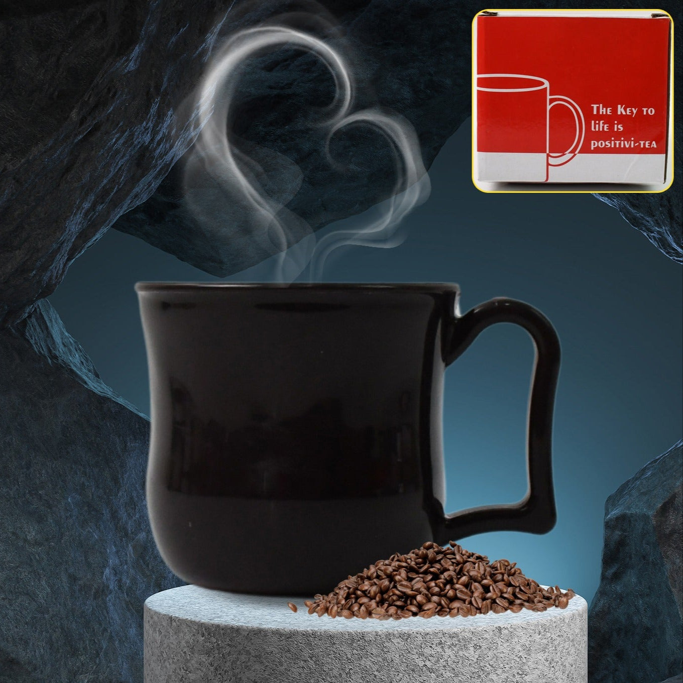 Premium Plastic Coffee  Tea Cups  Mug With Handle (1 Pc  With Color Box  Black) - Happy Price - Image 1