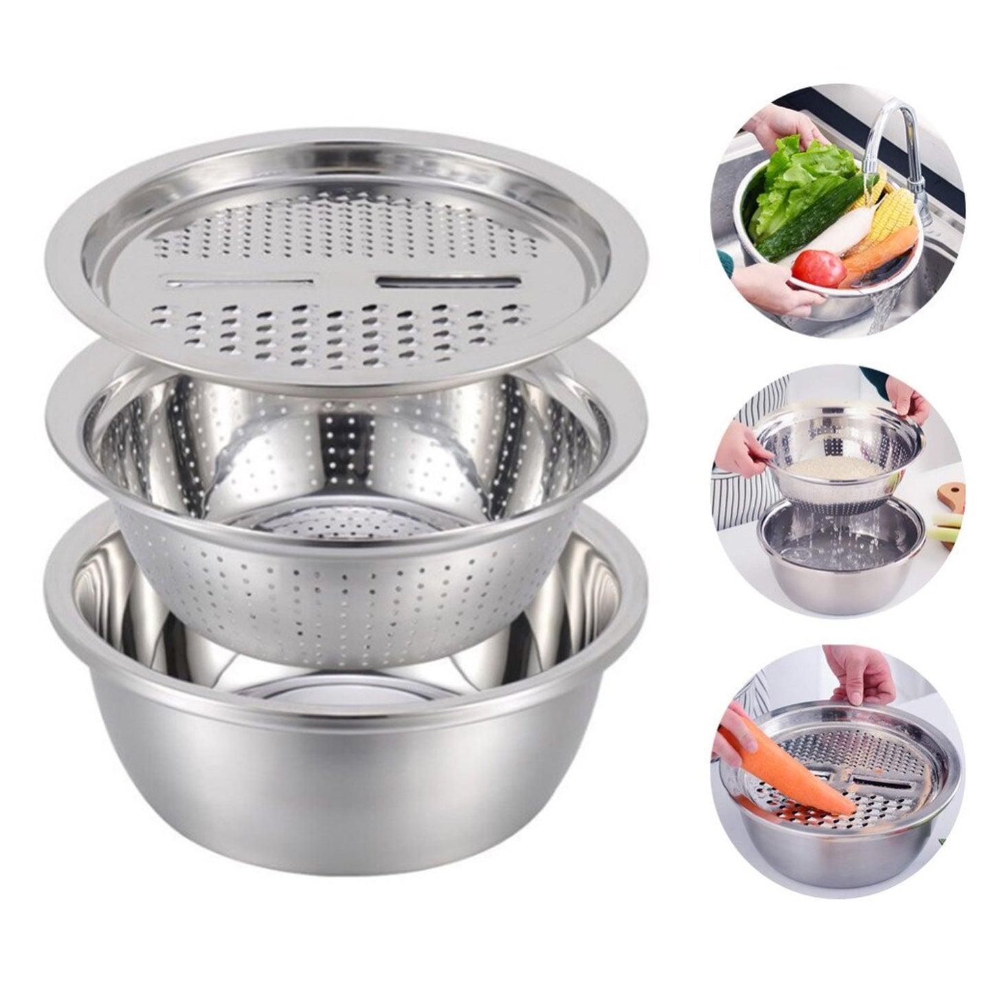 3 In 1 Kitchen Multipurpose Julienne Grater Salad Maker - Happy Price - Image 2