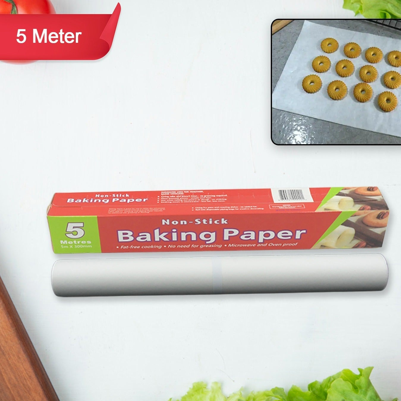 Non Stick Microwave  Oven Proof Parchment Paper Baking Paper Food Wraping Paper Easy To Tear Easy To Clean For Grilling Cooking Deep Fryer White