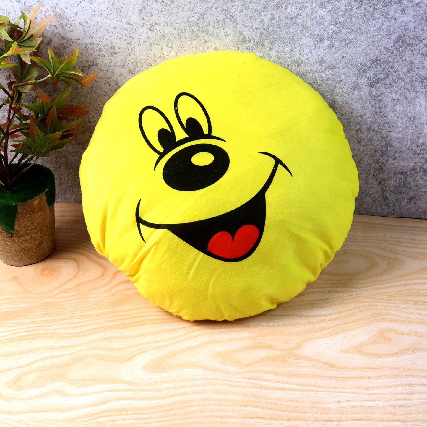 HappyPrice Smiley Face Round Cushion Pillow (30x30 cm, 1 Pc) - Happy Price - Image 3