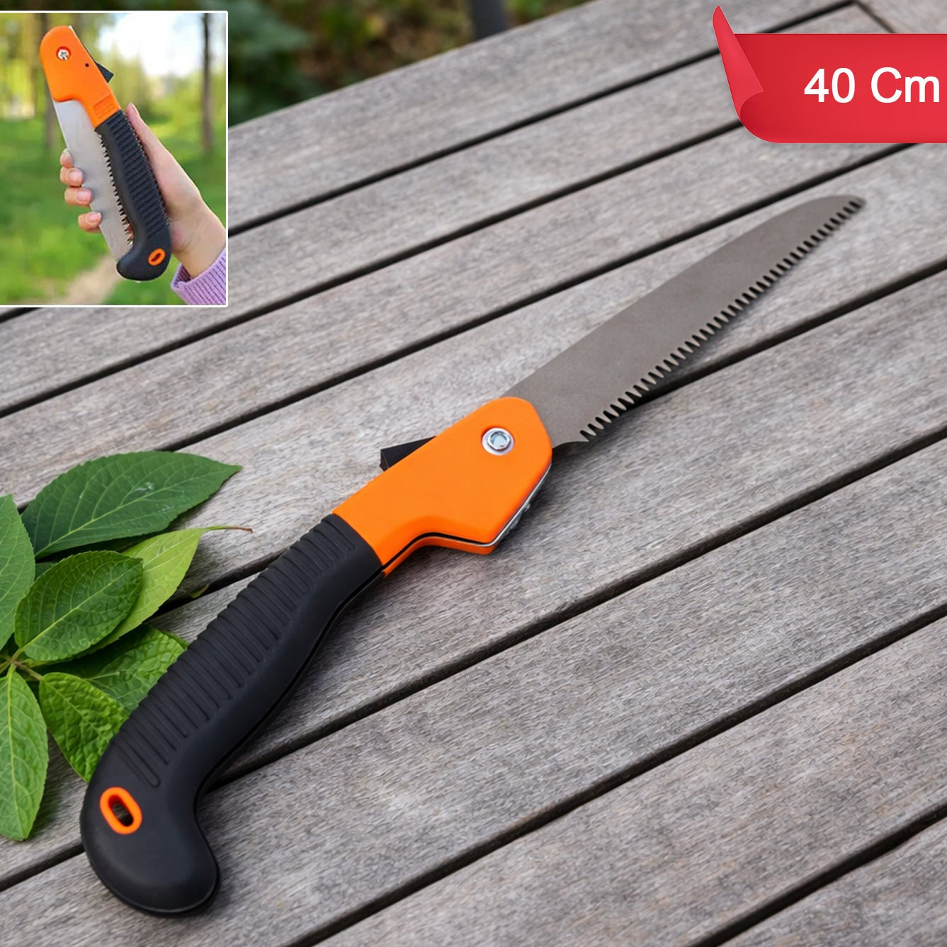 40cm Folding Hand Saw for Garden Pruning & Wood Cutting - Happy Price - Image 1