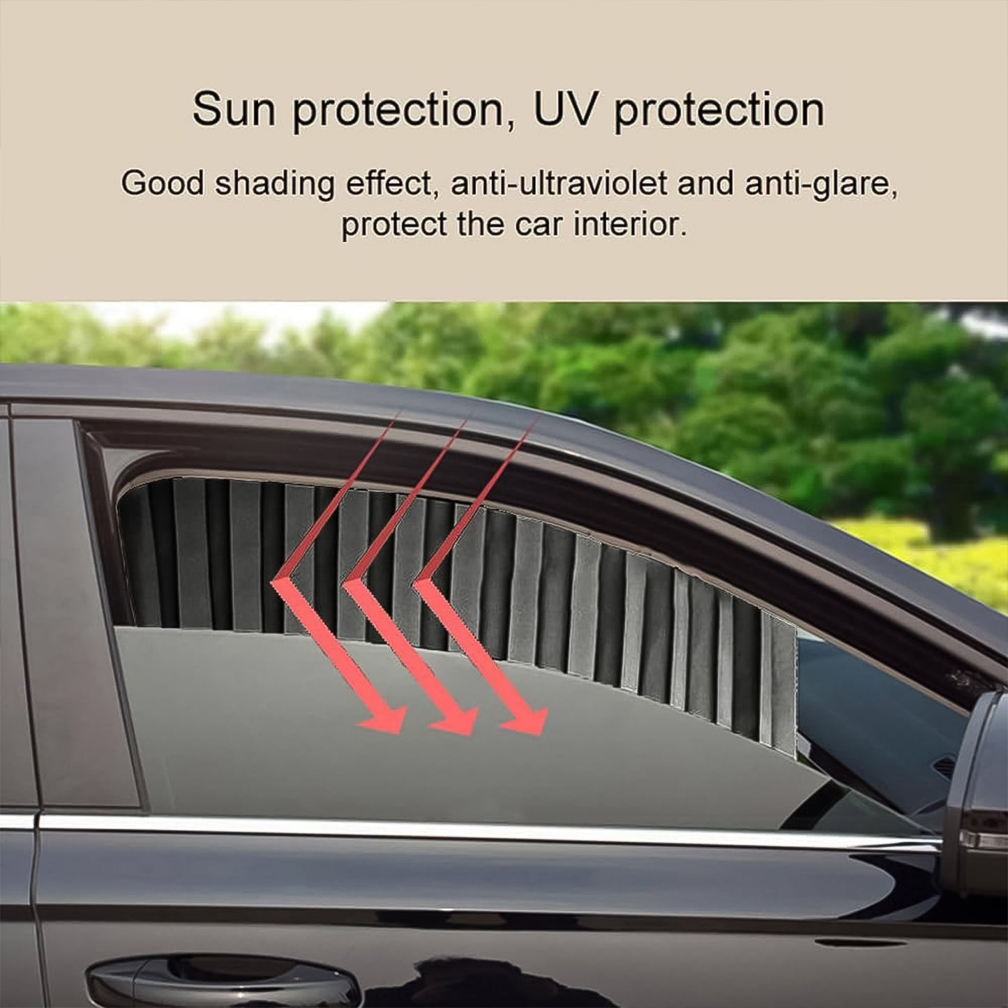 Curtain For Car Window  Heat  Sunshade Protection (4 Pcs With Curtain Hook  Adhesive Tap Set) - Happy Price - Image 3
