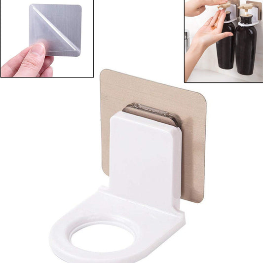 Wall Mounted Self Sticky Hooks For Body Wash Shampoo Bottle Wall Storage Strong Adhesive Hook Power Plug Socket Hanger Holder Multi Color (1pc) - Happy Price - Image 1