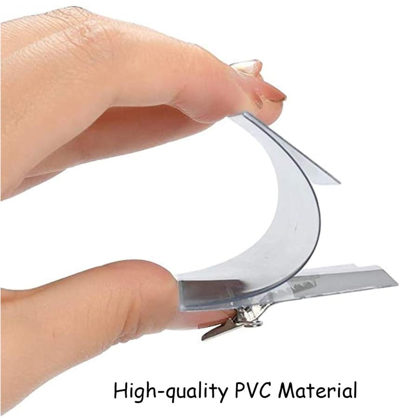Plastic Transparent Cardholders With Pin  Clip 90 Mm X 60 Mm (50 Pcs Set) - Happy Price - Image 4