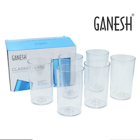 Ganesh Classic Glass Set Of-6 (Each Glass 350ml) - Happy Price - Image 1