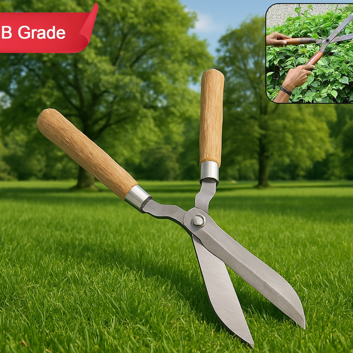 Heavy-duty B Grade Hedge Shear With Wooden Handle - Happy Price - Image 1