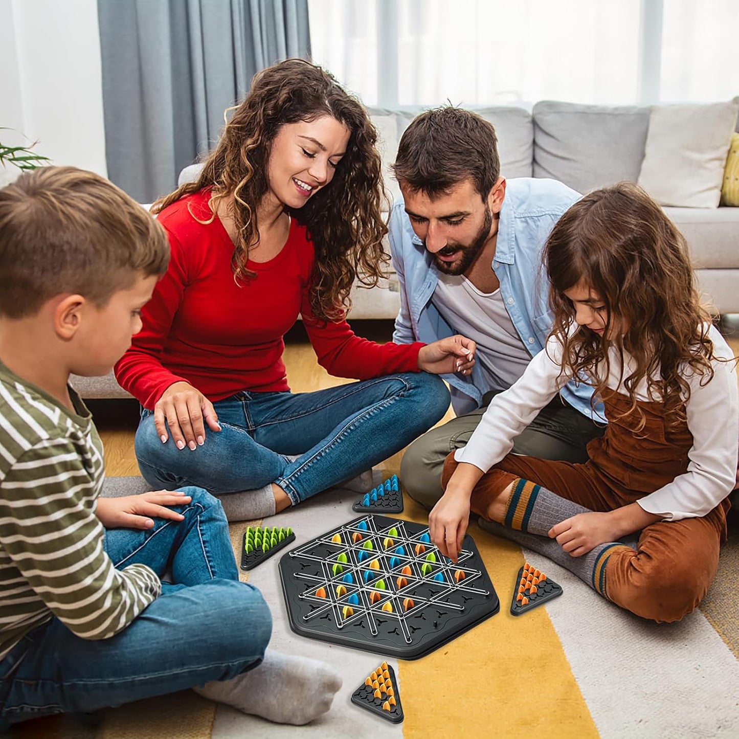 Strategic Triangle Color Matching Puzzle Board Game for Kids & Family - Happy Price - Image 4