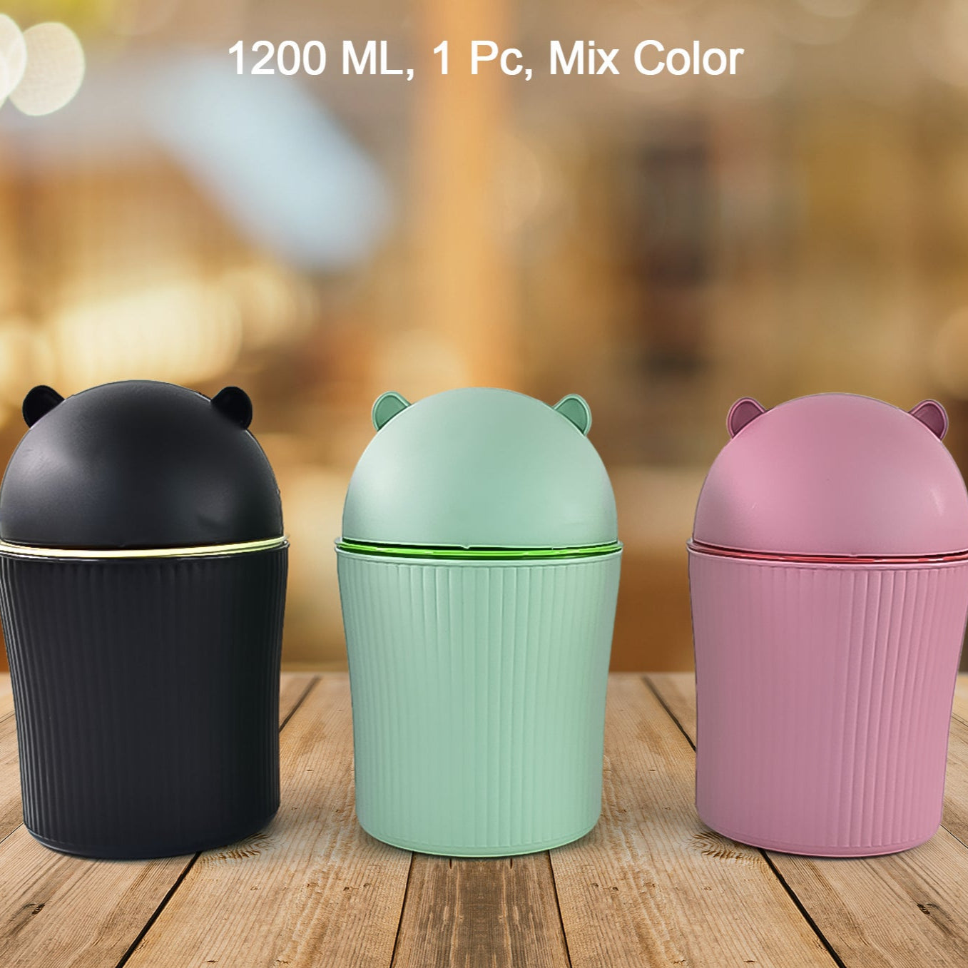 Apex Mini Tabletop Dustbin (1 Pc  1200 Ml  Mix Color) - Happy Price - Image 1