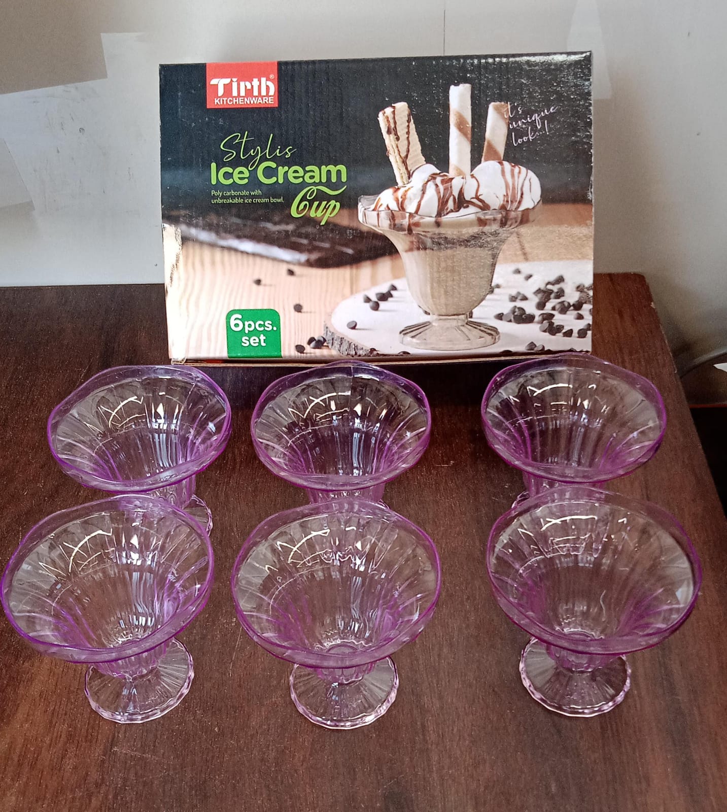 Crystal Plastic Ice-cream Bowl Home  Kitchen Serving Platter Or Dessert Cup For Sundae Sweets Snacks Fruit Pudding Nuts Or Dip Serving Bowls (Crystal Cups Set Of 6) - Happy Price - Image 7