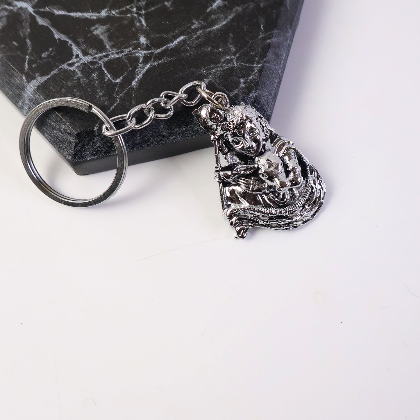 Silver Finish Metal Bal Krishna Idol Keychain (1 Pc) - Happy Price - Image 5