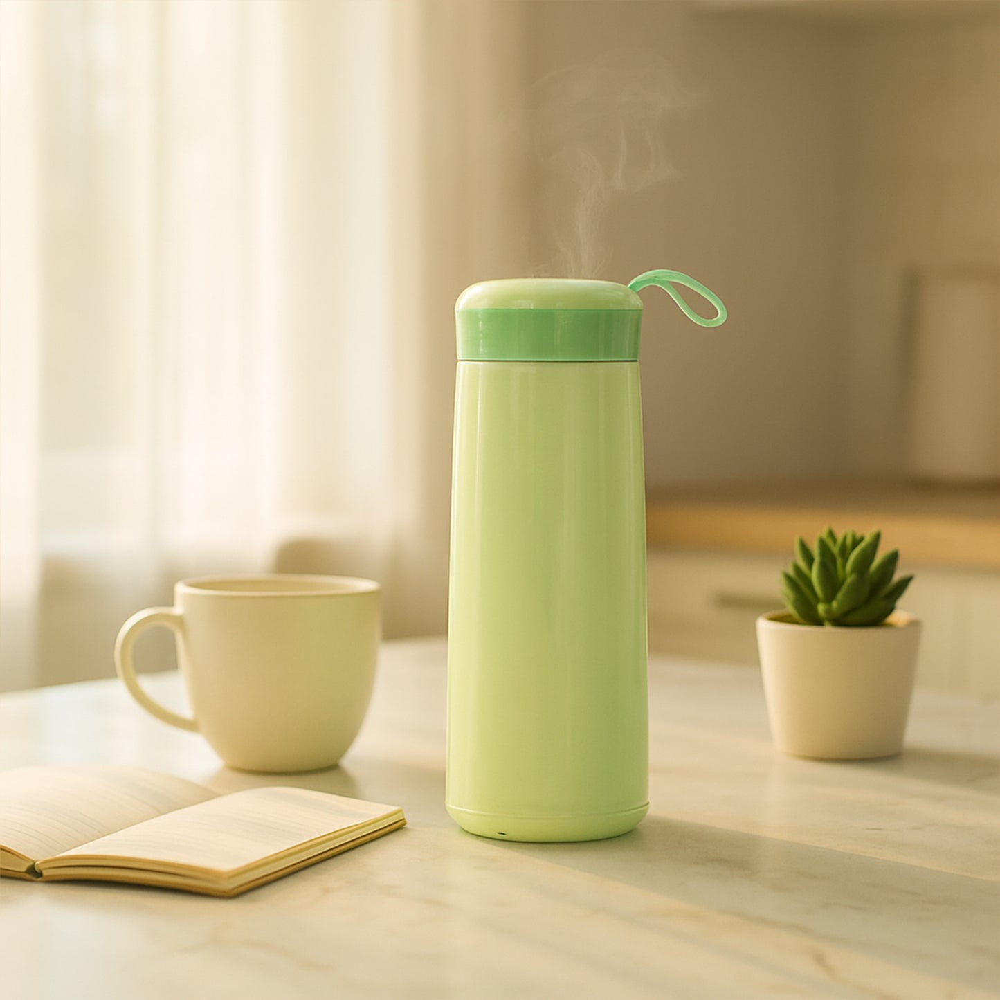400ml Leak-Proof Plastic Flask with Strap - Green - Happy Price - Image 3