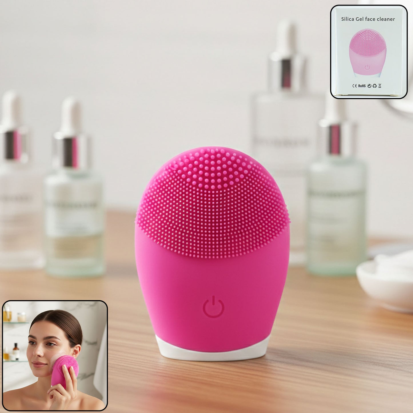 Silicone Electric Facial Cleansing Brush (1 Pc) - Deep Clean & Gentle Exfoliation - Happy Price - Image 2